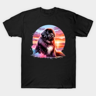 Watercolor Newfoundland Sunset T-Shirt